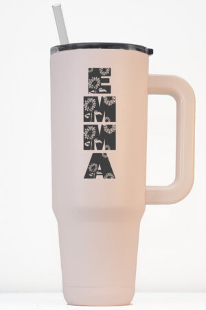 Tumbler | Flower Initials | 40oz