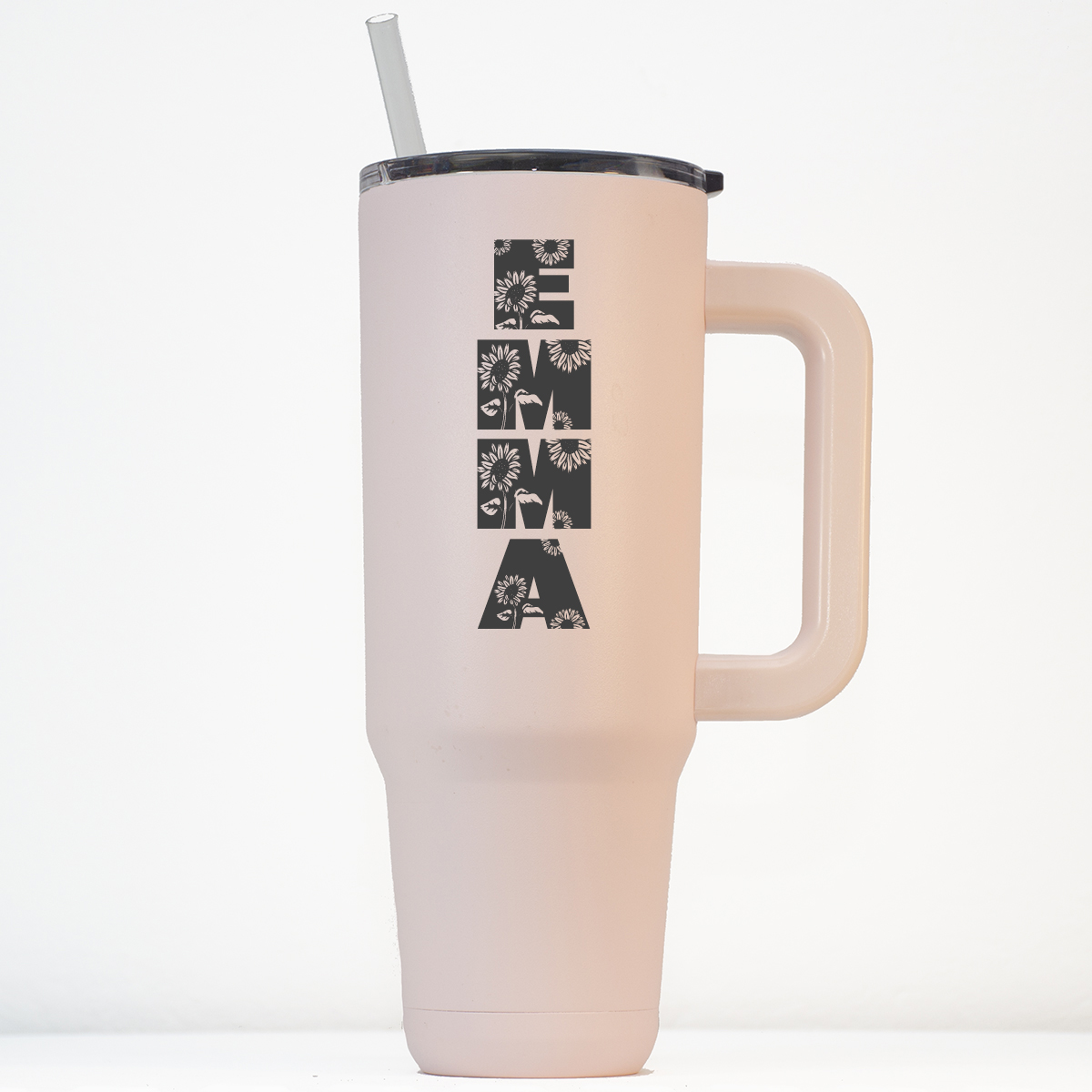 Tumbler | Flower Initials | 40oz