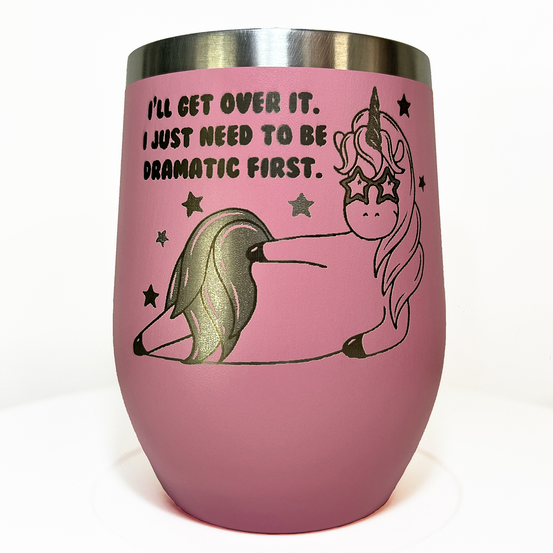 12oz Wine Tumbler | Dramatic Unicorn
